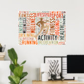 Poster Mots fitness (Bureau à domicile)