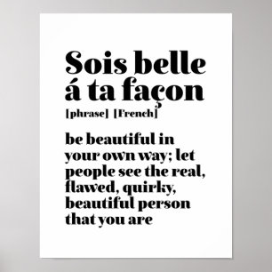 Poster Mots Français Inspirationnels Belle Sois Belle