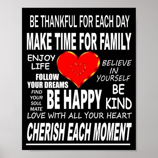 Poster Mots Inspirants À Vivre Par (Devant)