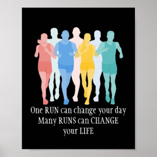 Poster Mots Motivationnels, Courir La Vie Changer