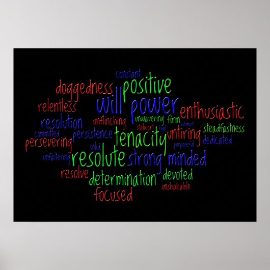 Poster Mots motivationnels encourageant une attitude posi (Devant)