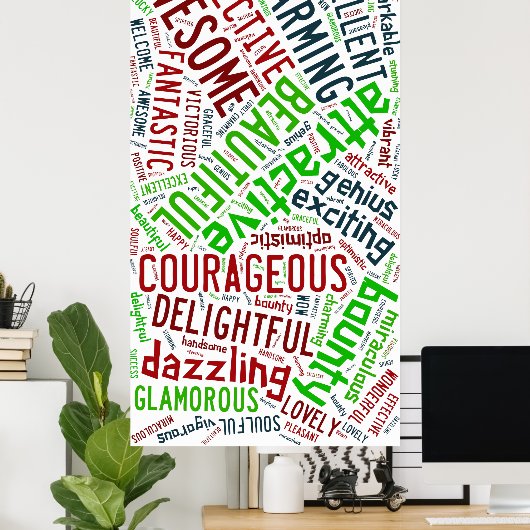 Poster Mots positifs (Bureau à domicile)