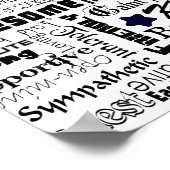 Poster Mots positifs typographie (Coin)