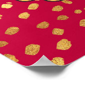 Poster Mots rouges et or d'encouragement (Coin)