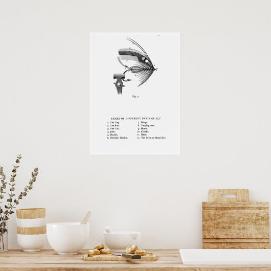 Poster mouche de pêche (Cuisine)