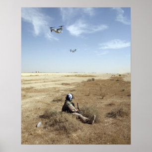 Poster Mouche d'Ospreys de MV-22B au-dessus d'hôpital