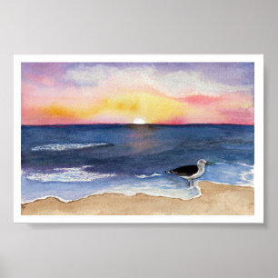 Poster Mouette au crépuscule