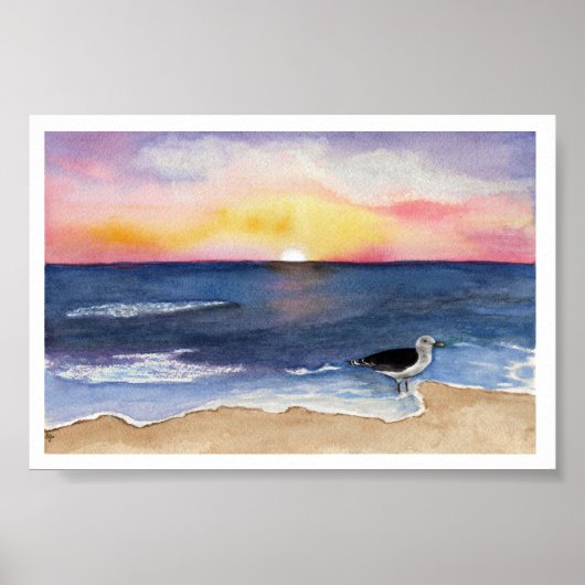 Poster Mouette au crépuscule (Devant)