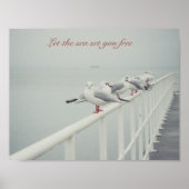 Poster Mouette blanche le jour d'hiver (Devant)