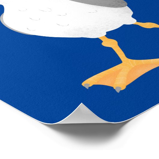 Poster Mouette drôle avec frites dessin animé (Coin)