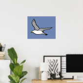 Poster Mouette en vol. Un oiseau en vol (Bureau à domicile)