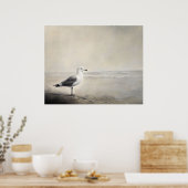 Poster Mouette Solitaire au Bord de la Côte (Cuisine)