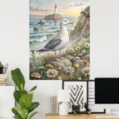 Poster Mouette sur la côte (Bureau à domicile)