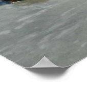 Poster Mouette sur la plage avec algues (Coin)