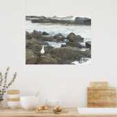 Poster Mouette sur rochers (Cuisine)