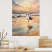 Poster Mouette sur une plage (Cuisine)