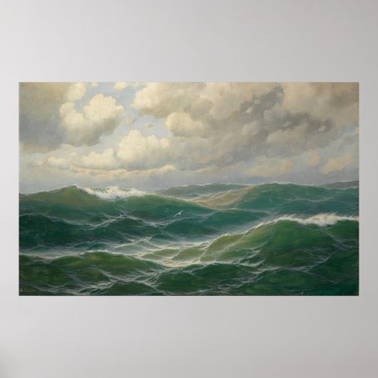Poster Mouettes au-dessus des vagues par Max Jensen (Devant)