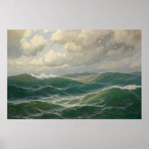 Poster Mouettes au-dessus des vagues par Max Jensen