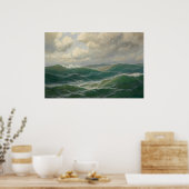Poster Mouettes au-dessus des vagues par Max Jensen (Cuisine)