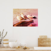 Poster Mouettes sur un journal (Cuisine)