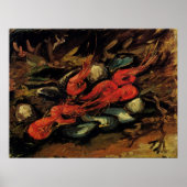 Poster Moules et crevettes de la nature morte par Vincent (Devant)