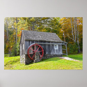Poster Moulin à grains vintage du Vermont