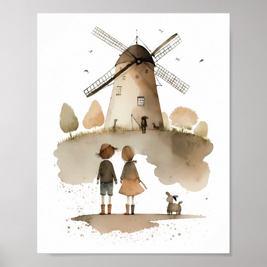 Poster Moulin à vent (Devant)