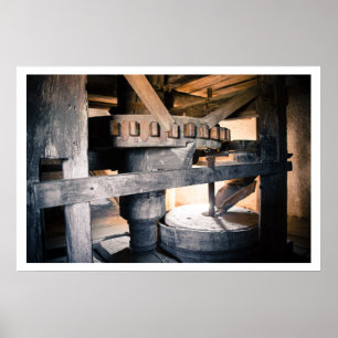 Poster Moulin à vent intérieur, Millstone, Tés, Hongrie