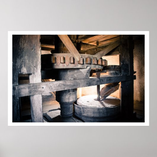 Poster Moulin à vent intérieur, Millstone, Tés, Hongrie (Devant)