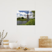 Poster Moulin à vent le long d'un canal à l'est de Leiden (Cuisine)