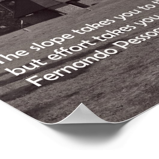 Poster Moulin à vent monochrome et citation inspirante (Coin)