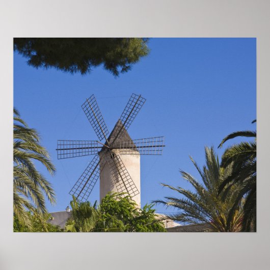Poster Moulin à vent, Palma, Mallorca, Espagne (Devant)