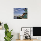 Poster Moulin à vent, Zaanse Schans, Hollande, Pays-Bas (Bureau à domicile)