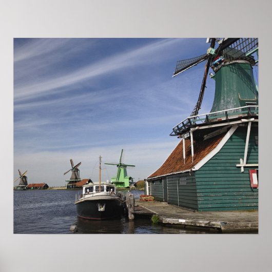 Poster Moulin à vent, Zaanse Schans, Hollande, Pays-Bas (Devant)