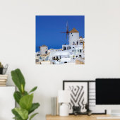 Poster Moulin à vin en Oia, Santorin, Grèce (Bureau à domicile)