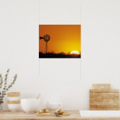 Poster Moulin au coucher du soleil, Sinton, Texas, USA (Cuisine)