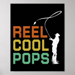 Poster Moulinet Vintage Cool Pops Pêche Fête des Pères Pê