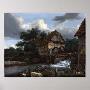 Poster Moulins à eau de Jacob van Ruisdael deux