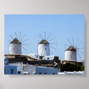 Poster Moulins à vent de Mykonos