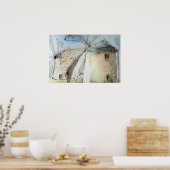 Poster Moulins à vent grecs (Cuisine)