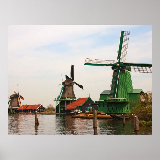 Poster Moulins Hollandais, Zaanse Schans. (Devant)