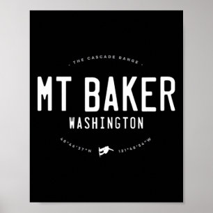 Poster Mount Baker Washington Graphic Vintage en détresse