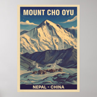 Poster Mount Cho Oyu Nepal-China V01