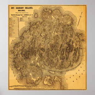 Poster Mount Desert IslandPanoramic Map