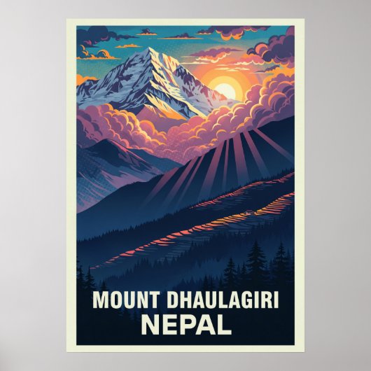 Poster Mount Dhaulagiri Nepal V03 (Devant)