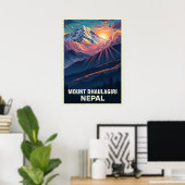 Poster Mount Dhaulagiri Nepal V03 (Bureau à domicile)