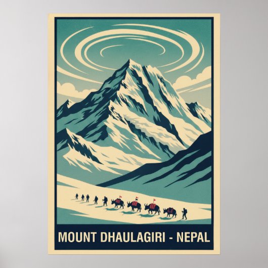 Poster Mount Dhaulagiri Nepal V04 (Devant)