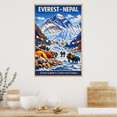 Poster Mount Everest Nepal - Vintage (Cuisine)