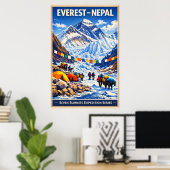 Poster Mount Everest Nepal - Vintage (Bureau à domicile)