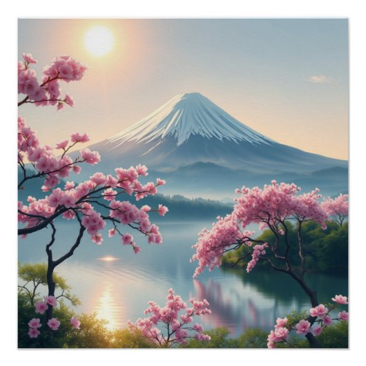 Poster mount fuji and cherry blossoms (Devant)